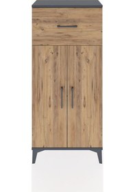 Resim Hyperion Dolap 2 Raflı Tek Çekmeceli 2 Kapaklı 60x44x134 Antrasit-çam Antrasit 