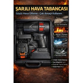 Resim Kustar Güçlü Şarjlı Hava Tabancası | Araç Kurutma | Ateş Tutuşturma | Elektronik Temizliği | Soğutma 