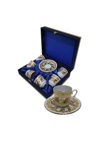 Resim Armada Çini Ar 682 Laleli Altın Yaldızlı 6 Lı Fincan Takımı 