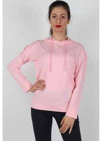 Resim Kadın Kapüşonlu Sweatshirt Pembe 