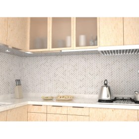 Resim Tuqco Doğaltaş Fileli Herringbone Golden Eskitme Mermer Mozaik 