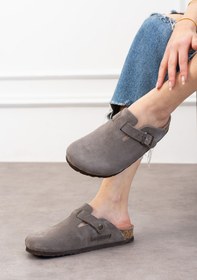 Resim Uniqueqoop Oslo Hakiki Deri Mantar Taban Ortopedik Unisex Terlik 