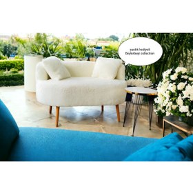 Resim Krem Çay seti ikili koltuk, ikili berjer 