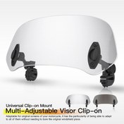 Resim Ulzyvf Motorsiklet Rüzgar Savar - Universal Ayarlanabilir Ekran Uzatma 36.5x15.5cm 