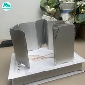 Resim Picnic Pişirme Düz Gaz Ocağı Alkol Ocağı Mini 9 Parça Rüzgar Deflektörü için Alüminyum Alaşımlı Katlanır Kart Ocağı 