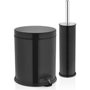 Resim Rulopak 3 Lt Pedallı Çöp Kovası 2 Li Set Siyah 