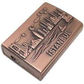 Resim İstanbul Kabartma Temalı Bakır Çakmak İsme ve Kişiye Özel 
