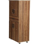 Resim Çok Amaçlı Dolap 130 CM Hard Parlak Ceviz Suntalem 4Raf 1 Çekmece Ceviz 