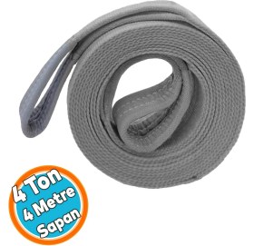 Resim Nzb Sapan Polyester Spanzet 4 Ton 4 Metre Gri Sağlam Yük Kaldırma Taşıma Indirme Halat 