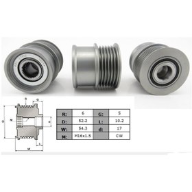 Resim Alternatör Kasnak Rulmanlı 6-kanal Audı-seat-skoda-vw N11.4155 