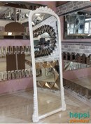 Resim Matmazel Model Beyaz Renk Varaklı Ayaklı Boy Aynası 