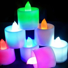 Resim Colors Light Candles 24 Adet Renkli Led Işıklı Mum Renkli Led Mum Renkli Işıklı Mum Dekor Işıklı Mum 