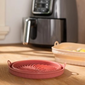Resim Emsan Rustik Yuvarlak Airfryer Kabı Pembe 