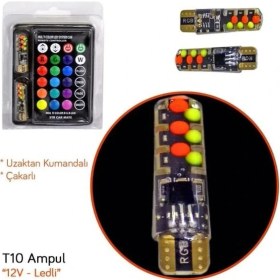 Resim Temiz Pazar Carub AMPUL12V T-10 Çakarlı Kumandalı Yeni Nesil 