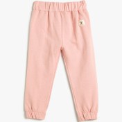 Resim Kız Bebek Basic Jogger Eşofman Altı Şardonlu Pamuklu Beli Lastikli 