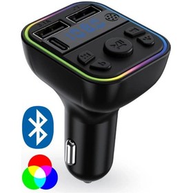 Resim Rgb Bluetooth Araç Kiti Transmitter Usb Type-c Mp3 Sd Kart Flash Hızlı Çakmaklık Şarjı 