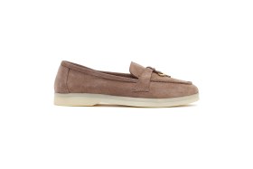 Resim Derimod Kadın Vizon Süet Deri Maskülen Loafer 26PFD130910 