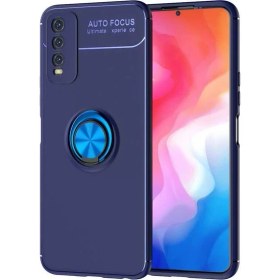 Resim Dlrcase Vivo Y20 Kılıf Ravel Silikon Yüzüklü Mıknatıslı Lacivert 