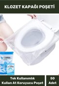 Resim Lidyacottone Klozet Kapak Örtüsü Pratik Kullanımlı Hijyenik Klozet Kapağı Poşeti Avm Halka Açık Tuvalet 50 Adet 