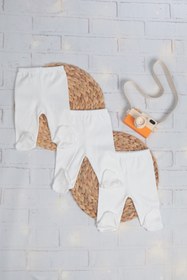 Resim MYGOBEBE Organik Patikli Tek Alt 3'lü Set 