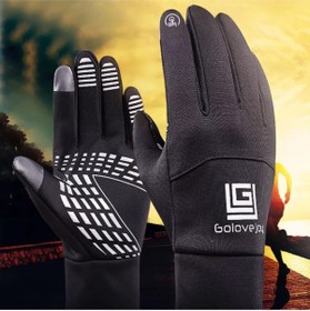 Resim Globber Dokunmatik Elastik Yağmur Rüzgar Geçirmez Eldiven Pembe L 