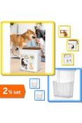 Resim HerEveOyuncak Kapaklı 6 LT Mama Saklama Kabı + Şeffaf Dolap Kapağına Asılabilen Deterjan Organizer - 2li Set U3L8S 