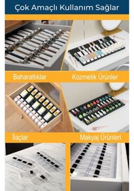 Resim Mienda Home 12 Parça Şeffaf-lego Baharatlık Standı Çok Amaçlı Düzenleyici Makyaj Organizer Şeffaf 