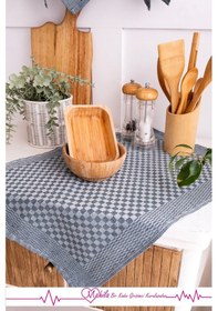 Resim 2 Adet 40x60 Dama Desen Mutfak Havlusu, Sunum Havlusu, Dekoratif Havlu Çok Renkli 