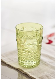 Resim Akrilik Yeşil Tekli Kısa Bardak & Su Meşrubat Kahve Yanı Bardağı 400 Ml Cam Değildir 