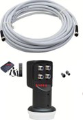 Resim 50 Metre Uydu Anten Kablosu +4 Lü Lnb+Hd Uydu Cihazı+4 F Konnektörlü Set Hazır Ncpline