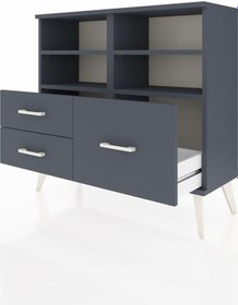 Resim Arges Şifonyer 4 Raflı 3 Çekmeceli 88x30x80 Antrasit-antrasit Antrasit 