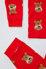 Resim Katia&Bony Çocuk Pijama Takımı Teddy Kırmızı - 8-9 Yaş 