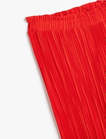 Resim Koton Bol Paça Pantolon Beli Lastikli Dokulu Kırmızı 4skg40016ak Kırmızı 