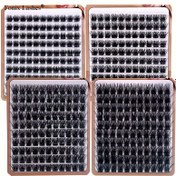 Resim Sahte kürk kirpik demetleri, bireysel kirpik uzantıları, karışık uzunluklar 10/12/14/16mm, 110 adet kalın hacimli tüylü bireysel kirpikler, Ev Kullanımı için Kendi Kirpik Uzantı Kiti, Başlangıç Dostu 