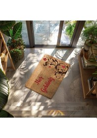 Resim Rengarenk Kare Desen Dekoratif Kapı Önü Paspası Mavi 