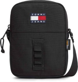 Resim Tommy Hilfiger Erkek Marka Logolu Günlük Kullanıma Uygun Siyah Omuz Çantası AM0AM14222 BDS 