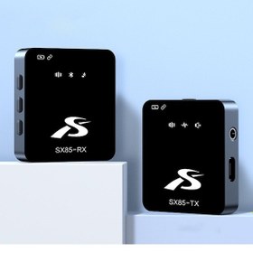 Resim Rogfer Sx85 1 Tx + 1 Rx Kare Akıllı Gürültü Azaltma Yaka Kablosuz Mikrofonu 8 Pin 