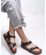 Resim Eldorado S346 Mantar Taban Kadın Sandalet Siyah Siyah 