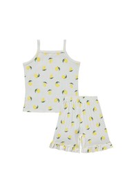 Resim Civil Girls Limon Desenli Şortlu 6-9 Yaş Pijama Takımı - Kırık Beyaz 