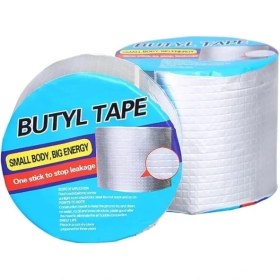 Resim CoverZone Butyl Tape Su Geçirmez Yalıtım Bandı Güçlü Yapışkanlı Alüminyum Kaplı Çatı Oluk Boru Tamir Bandı Sızdırmazlık Bandı Çatlak Kapama Izolasyon Su Kaçak Önleyici En 10CM 