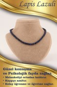 Resim OSMANLI DEĞERLİ TAŞ Sertifikalı Lapis Lazuli 6mm Kolye(DÜĞÜMSÜZ) 