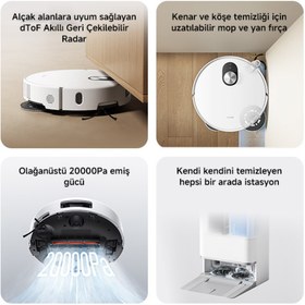 Resim Xiaomi Robot Vacuum 5 Beyaz Akıllı Robot Süpürge 20000 Pa Emiş Gücü ( Xiaomi Türkiye Garantili) 
