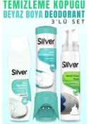 Resim Silver Beyaz Spor Ayakkabı Boyası + Spor Ayakkabı Temizleme Köpüğü 125 ML + Ayakkabı Koku Giderici Deodorant 100 ML Beyaz 