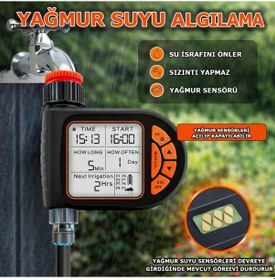 Resim Timer valf Geniş Ekran Tek Çıkış Yağmur Sensörlü Sulama Sistemi 