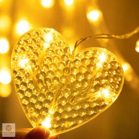 Resim Technojet Kalp Perde LED Işık Animasyonlu Eklenebilir Fişli 