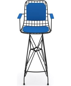 Resim Knsz Kafes Tel Bar Sandalyesi 1 Li Zengin Syhmvi Kolçaklı Sırt Mi 