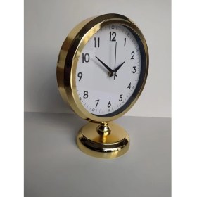 Resim Bahat Altın Gold Renkli Metal Ofis Salon Masa Saati 25*20 cm B3 