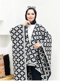 Resim 02Lady Fashion kadın çift taraflı kullanılabilen desenli şal panço 