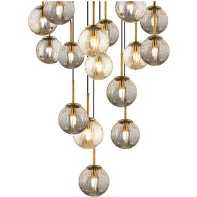 Resim Lampaluce Lampaluce Regina Modern Sarkıt Salon Yüksek Tavan Avizesi Avizesi 15'li Çok Renkli 