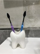 Resim Diş Şeklinde 4 Bölmeli Diş Fırçalığı Diş Şeklinde Kalemlik 